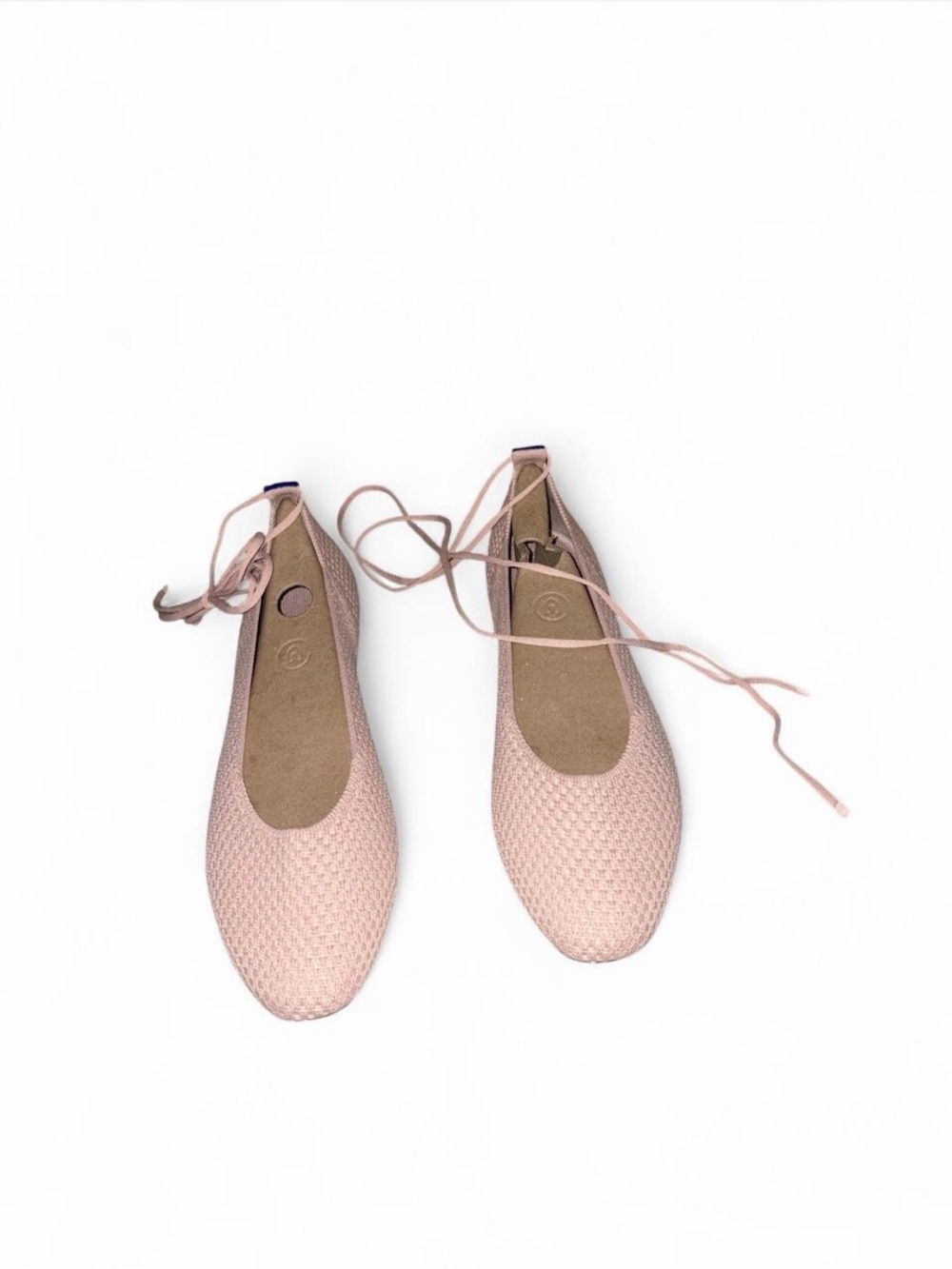 Rothy’s Pink Knit Ballet Flats Tie Back Women’s Size 11